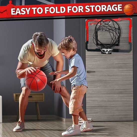 Panier de basket intérieur pour enfants 40 x 30 cm porte mini panier de basket  avec 2