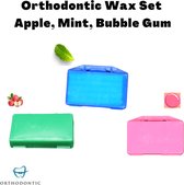 Beugel Wax - Orthodontic Gum - 3 smaak - Apple - Mint - Bubble Gum - Orthodontische Gum