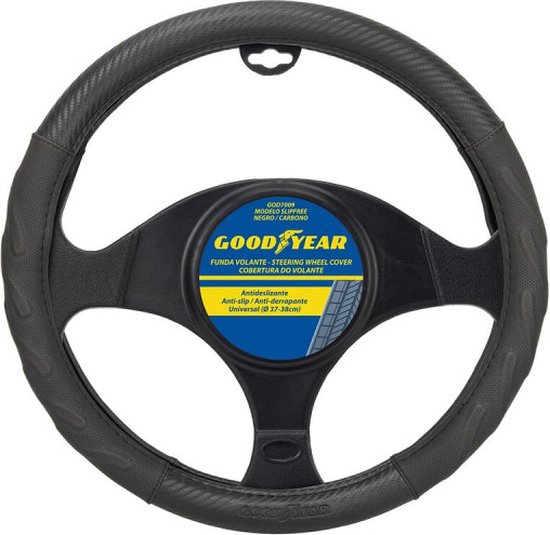 COFIT 15 inch Ademend Stuurhoes Auto Leer Universele Autostuurwielhoezen Ederen Stuurwielhoes Beschermer Stuur Hoes Maat M 37-38cm Zwart Grijs