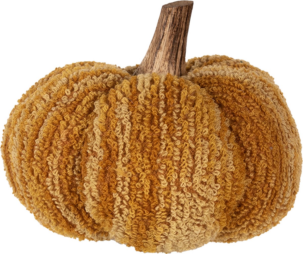 Decoratie Pompoen 13 cm Geel Oranje Polyester Herfst decoratie