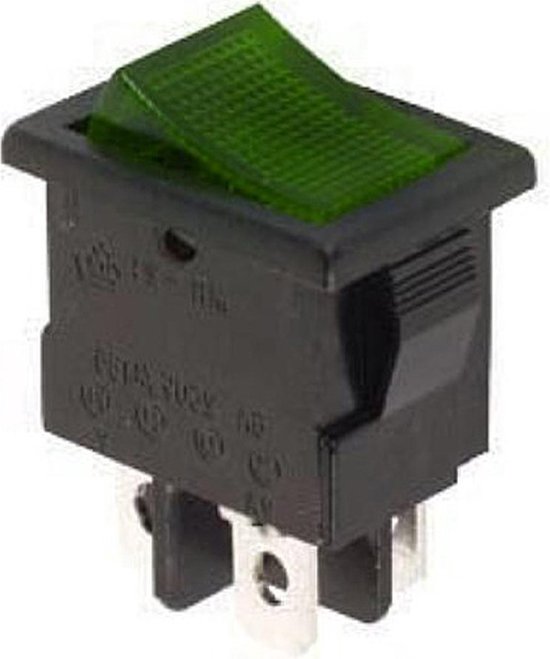 Mini interrupteur à bascule ON-OFF - 6A 250V - 12V Lighting - Vert