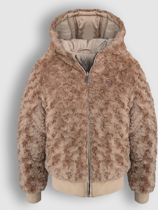 Manteau d'hiver Filles en fourrure avec capuche - Bye - Beige sable