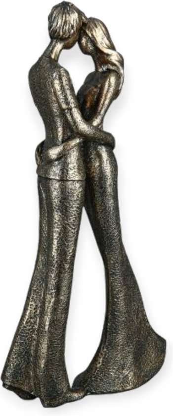 Gilde Handwerk - Sculptuur Beeld - Romantiek - Polyresin - Robuust Goud - 30cm