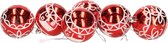 Boules de Boules de Noël Gerim - 6 pièces - rouge - plastique - diamètre 6 cm