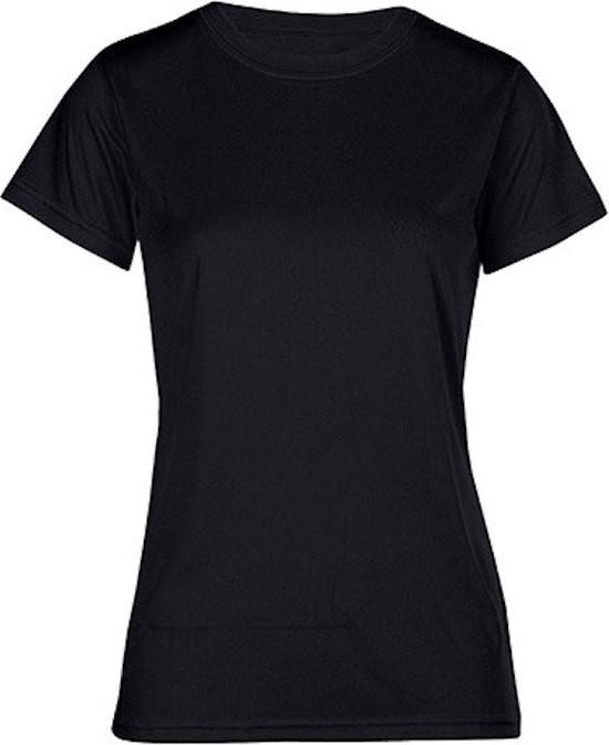 Foto: Damessportshirt performance t met korte mouwen black xxl