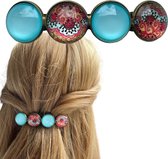Hairclip XL glhairpin.nu-hairclip-haarspeld-bohemian-ibiza-boho-turquoise-print