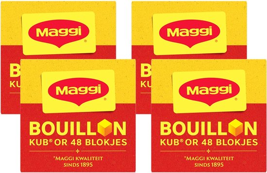 Maggi®| 4 x 48 bouillonblokjes | 3 blokjes voor 1 liter bouillon | 100 % plantaardig |