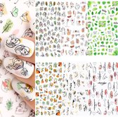 RENALUX - Nagelstickers - Nagelstickers Velletjes - 3D Nail Art Stickers - Nail Art Set Tools - Nagelstickers Meisjes - Nagelstickers Nail Art - Nagelstickers Bloemen Goud - Nagel Decoratie - Artist - 6 Vellen