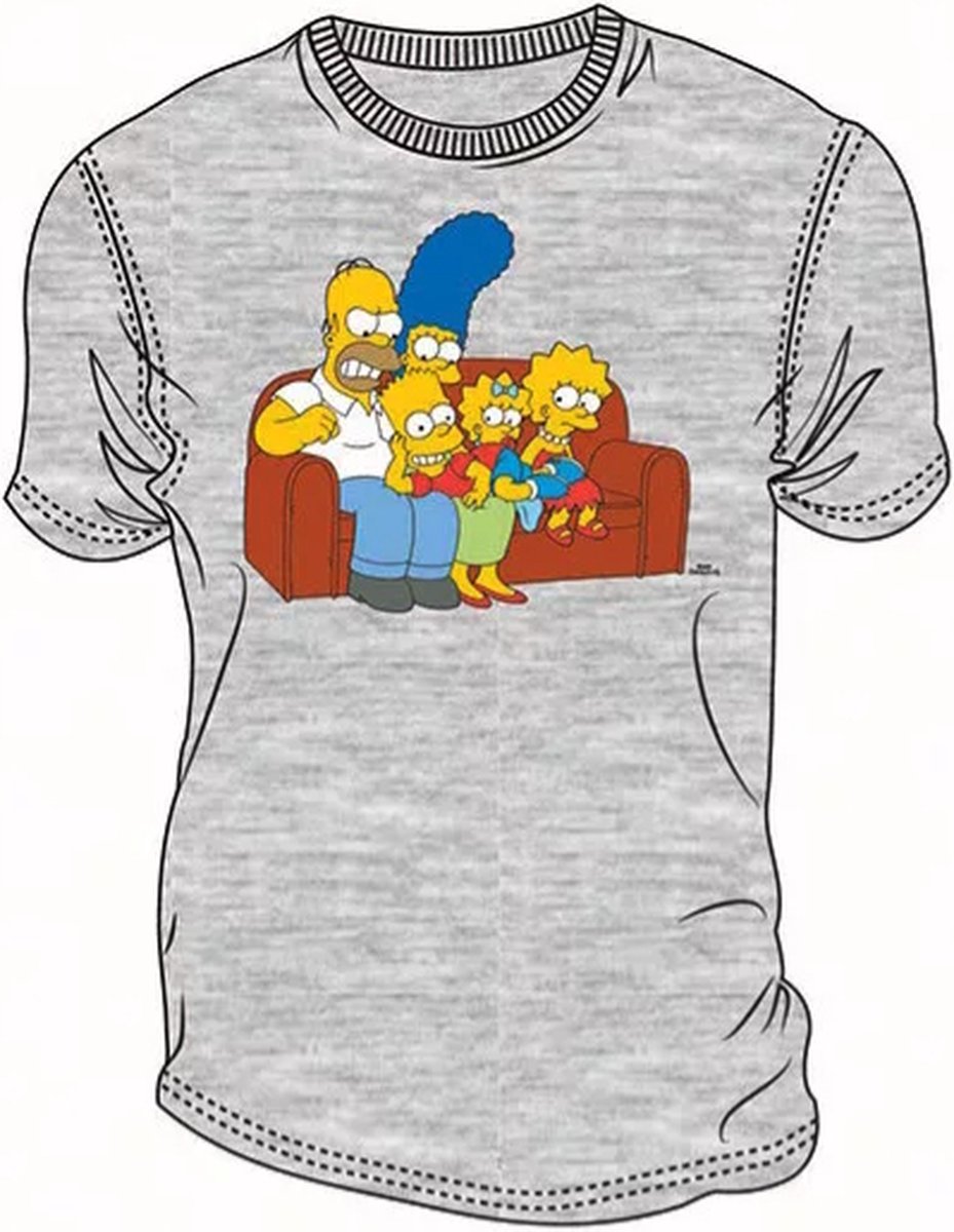 The Simpsons t-shirt volwassenen, shirt, unisex, grijs, maat XL