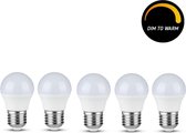 Proventa Dimbare LED lamp bol E27 - Dimbaar naar extra warm wit - 5.5W-40W - 5-pack