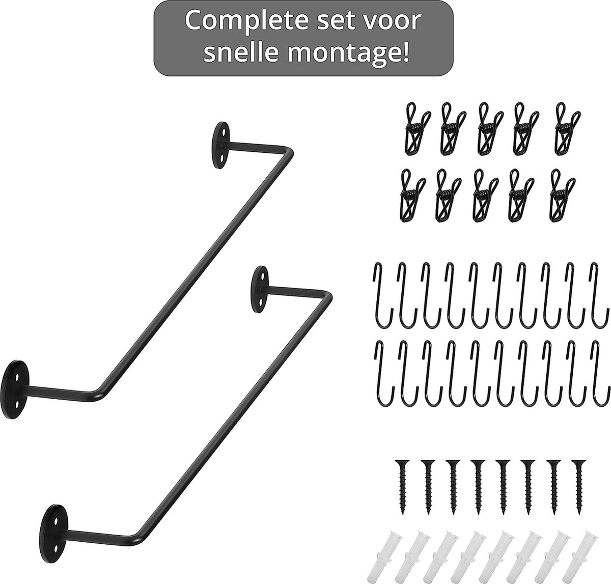 Jeemsie - Cap Rack - 10 Stuks - Zwart - Petjeshouder - Petjeshouder - Hoeden Opberger