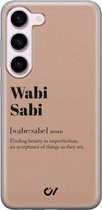 Hoesje geschikt voor Samsung Galaxy S23 - Wabi Sabi - Tekst - Bruin - - Casevibes