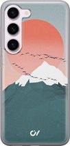 Hoesje geschikt voor Samsung Galaxy S23 - Mountain Birds - Landschap - Blauw - - Casevibes