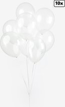 10x Ballon doorzichtig 30cm - Festival feest party verjaardag landen helium lucht thema
