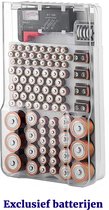 Lukana® Battery Master - Boîte de rangement de batterie - Avec testeur de batterie - Boîte de batterie - Organisateur de batterie - Boîte de Opbergbox - Boîte de tri - Étui de rangement - Housse de protection