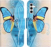 Coverup Book Case - Geschikt voor Samsung Galaxy A54 Hoesje - Blauwe Vlinder