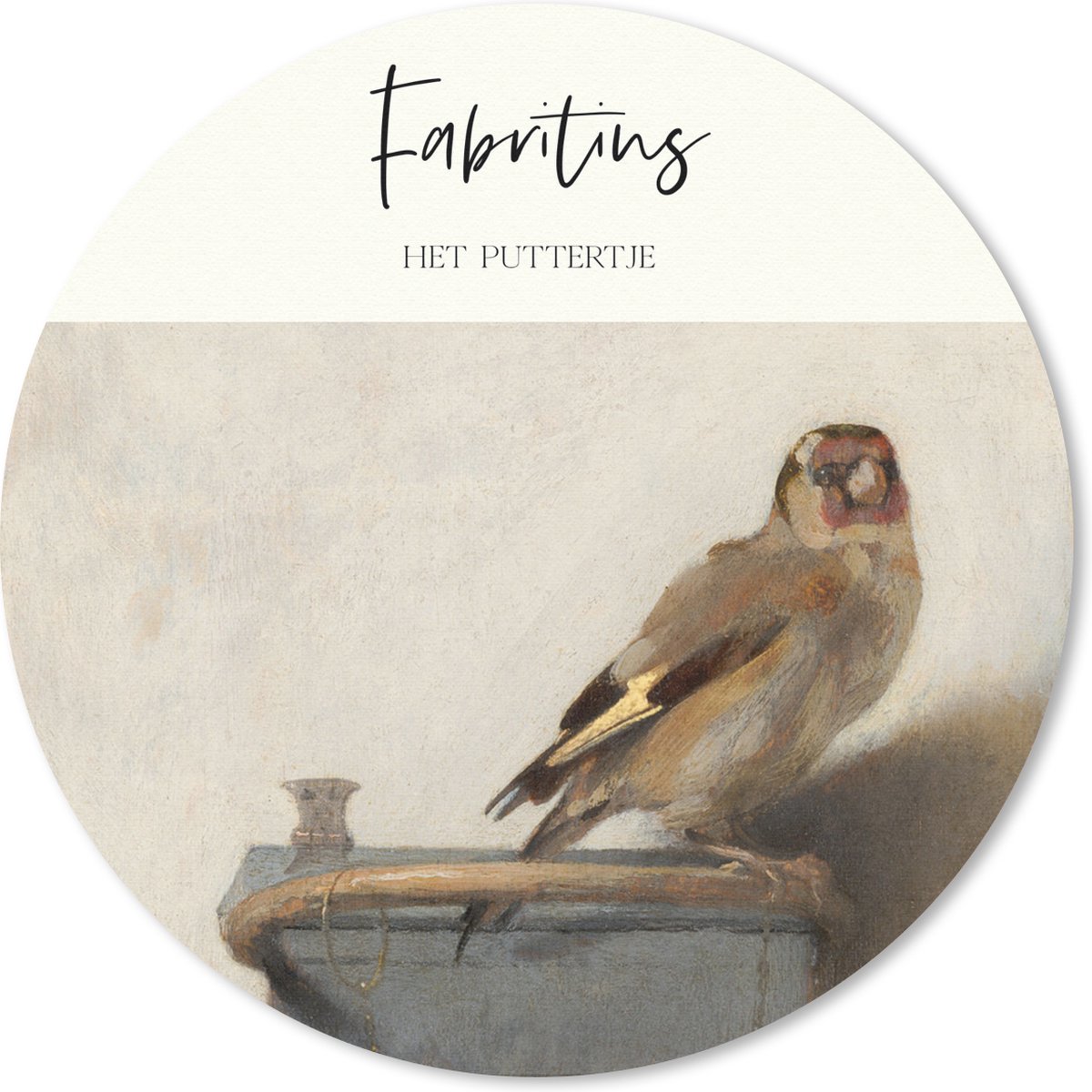 Muismat rond 40x40 cm - Mousepad Kunst - Het puttertje - Fabritius - Ronde muismatten
