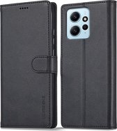 LC.IMEEKE Luxe Book Case - Geschikt voor Xiaomi Redmi Note 12 4G Hoesje - Zwart