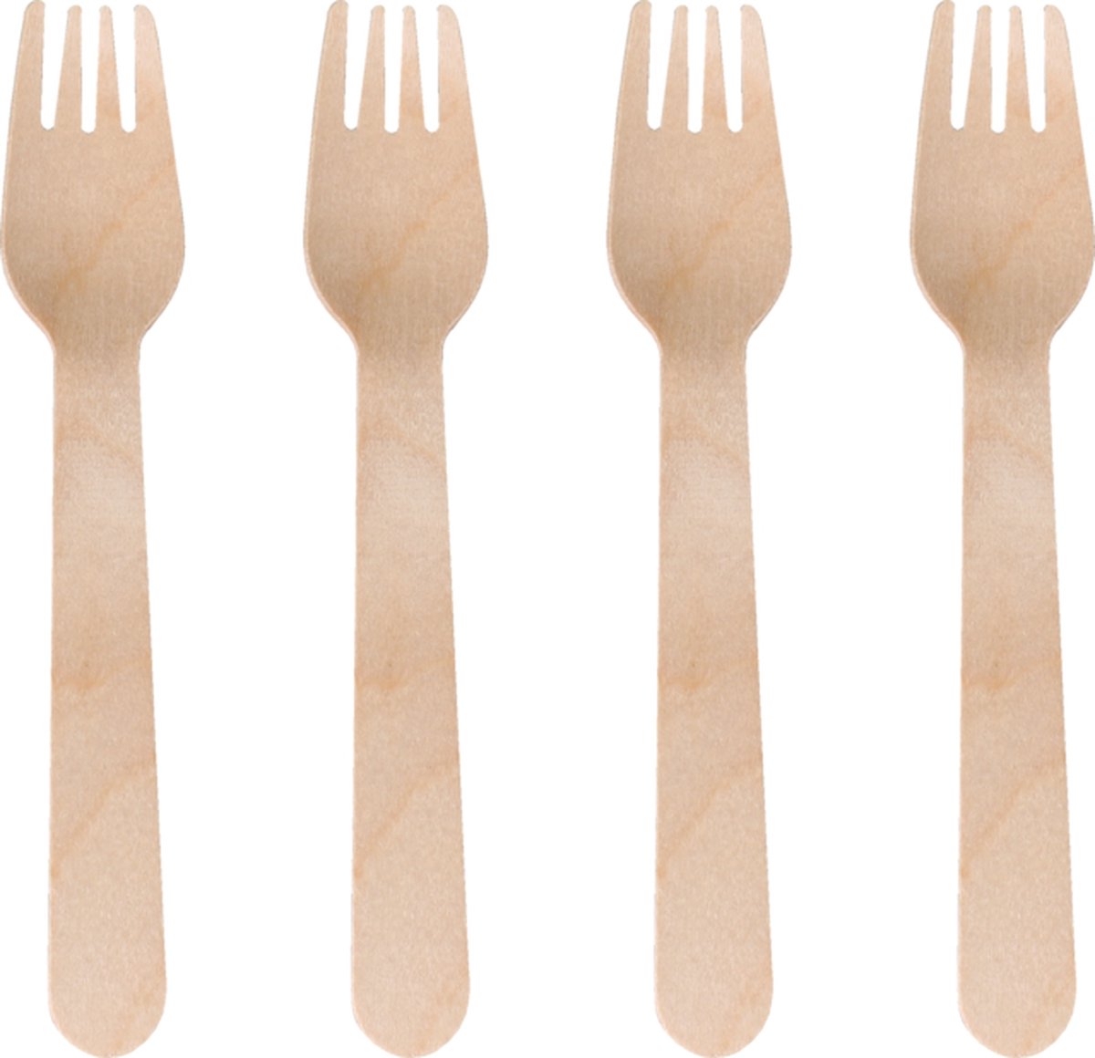 DEPA® Vork - dessertvork - hout - 140mm - naturel - 100 stuks