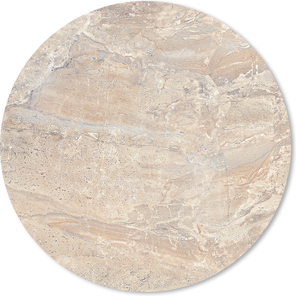 Muismat rond 50x50 cm - Mousepad Marmer - Kalk - Zand - Textuur - Ronde muismatten