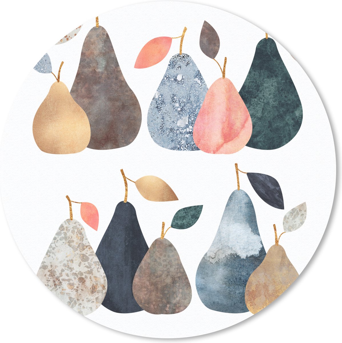 Muismat rond 50x50 cm - Mousepad Peer - Pastel - Fruit - Design - Ronde muismatten