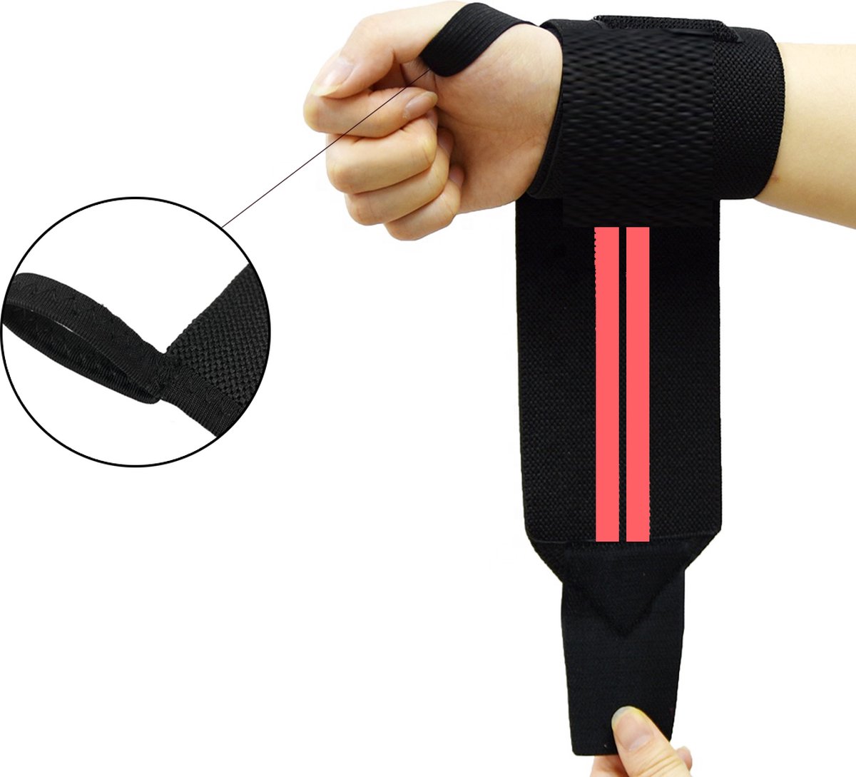 Bracelet Fitness / Crossfit - 2 Pièces - Rouge / Zwart - Bandage