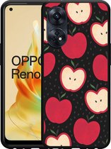 Cazy Hoesje Zwart geschikt voor Oppo Reno8 4G T Appels