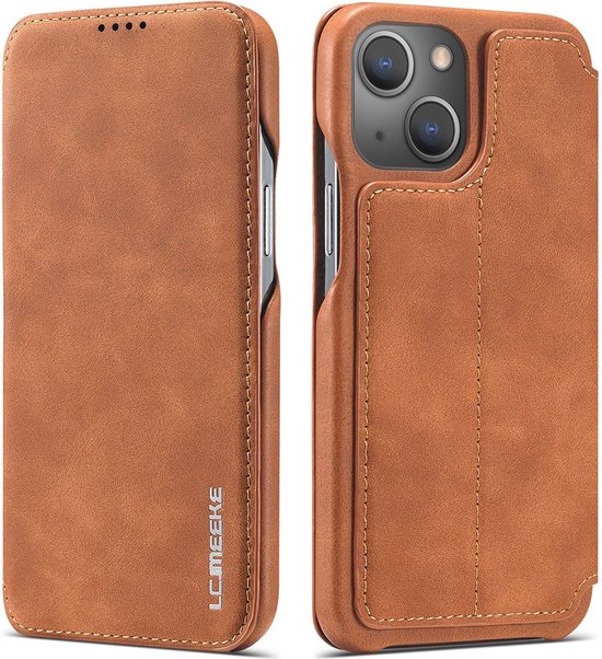 Étui pour iPhone 13 - Étui à livre rétro - Marron