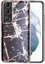 Coverup geschikt voor Samsung Galaxy S22 Plus Hoesje - Marble Design TPU Back Cover - Zwart