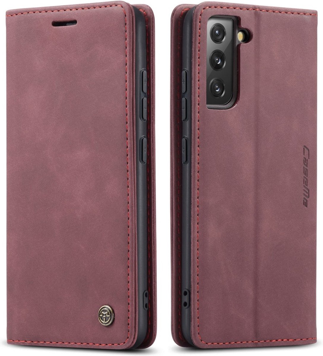 CaseMe Hoesje - Geschikt voor Samsung Galaxy S22 Hoesje - CaseMe 013 Book Case - Bordeaux