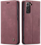 CaseMe Book Case - Geschikt voor Samsung Galaxy S22 Hoesje - Rood