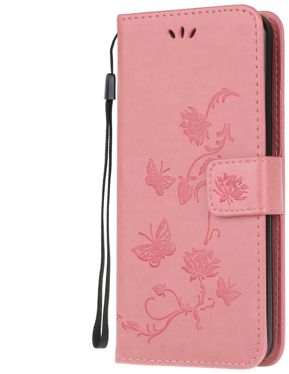 Coverup Bloemen & Vlinders Book Case - Geschikt voor Nokia 5.3 Hoesje - Pink