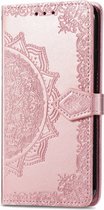Motorola Moto G9 Power Hoesje - Coverup Bloemen & Vlinders Book Case - Rose Gold