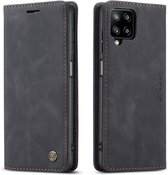 CaseMe Book Case - Geschikt voor Samsung Galaxy A12 Hoesje - Zwart