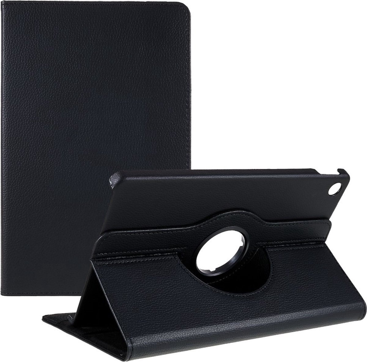 Tablethoes geschikt voor Lenovo Tab M10 Plus Gen 3 Hoesje - 360° Rotating Book Case - Zwart