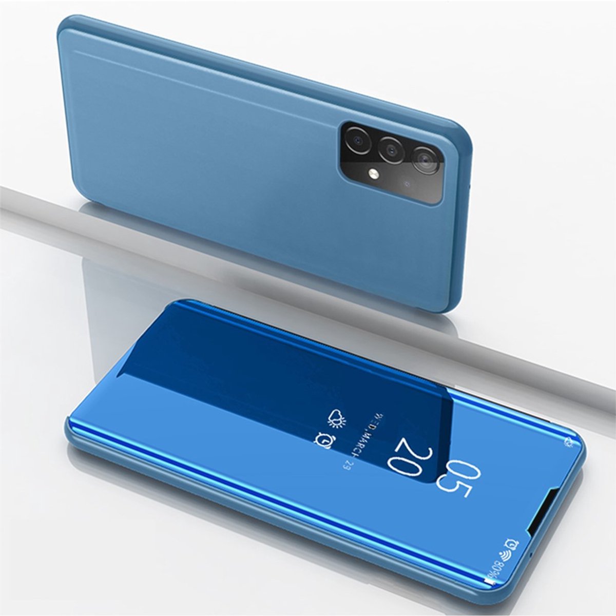 Hoesje - Geschikt voor Samsung Galaxy A52 / A52s Hoesje - Mirror View Case - Blauw