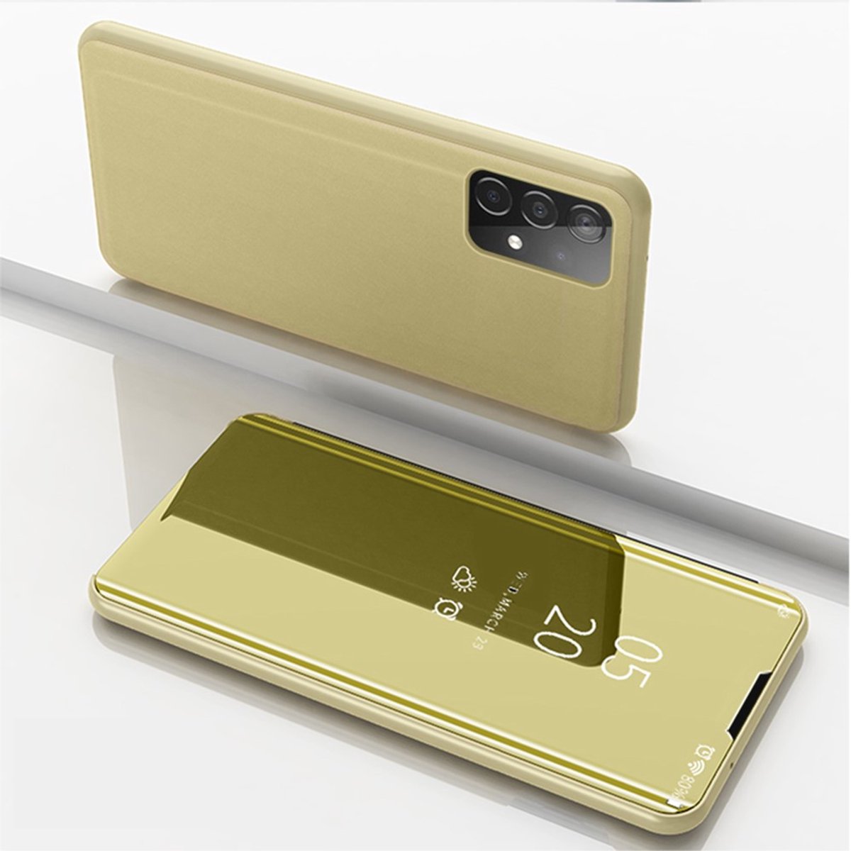 Hoesje - Geschikt voor Samsung Galaxy A52 / A52s Hoesje - Mirror View Case - Goud