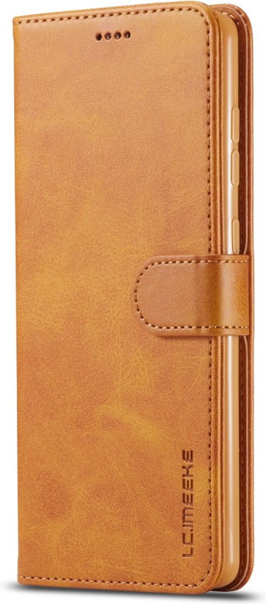 LC.IMEEKE Hoesje - Geschikt voor Samsung Galaxy A51 Hoesje - LC.IMEEKE Luxe Book Case - Bruin