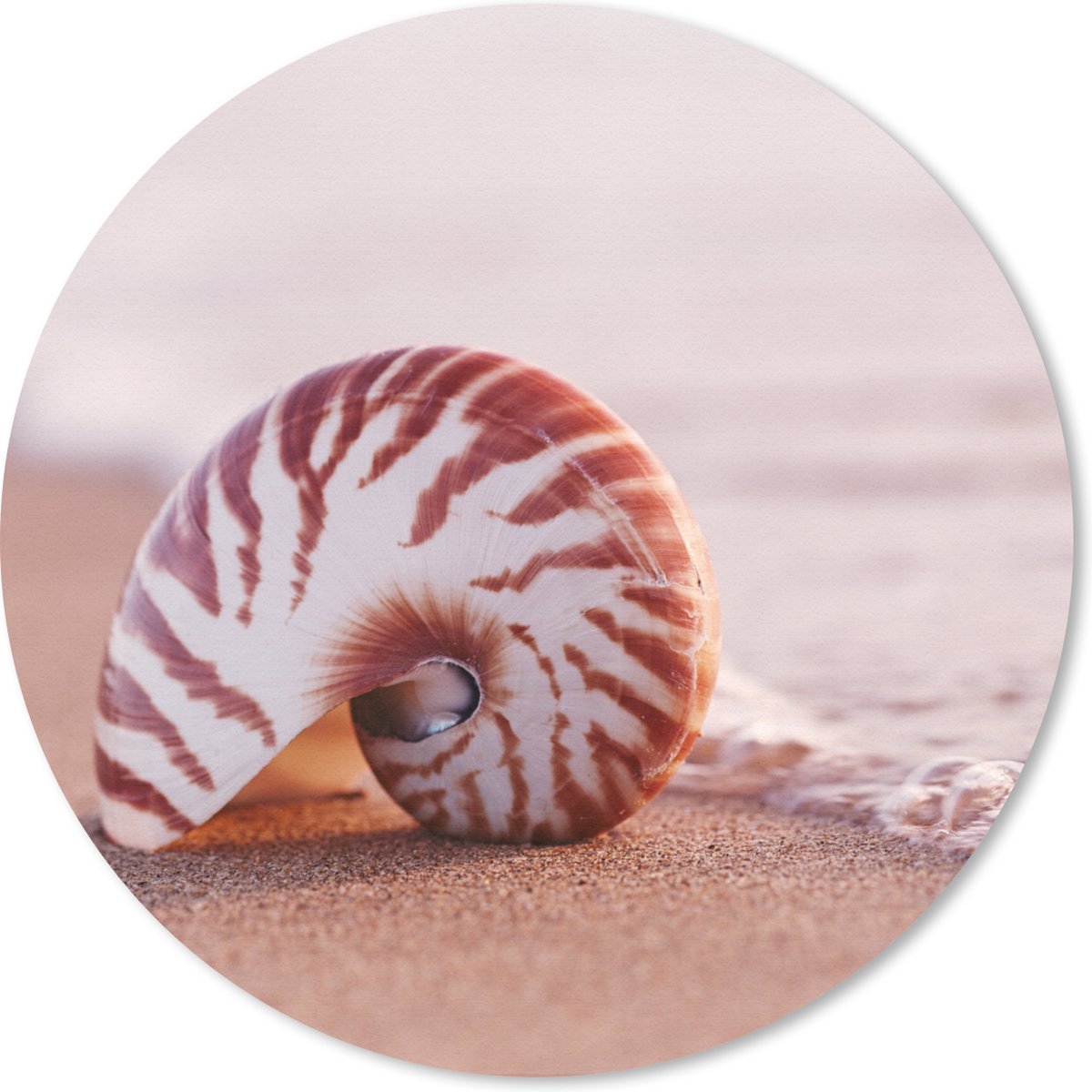 Muismat rond 40x40 cm - Mousepad Schelp - Strand - Zee - Zand - Ronde muismatten