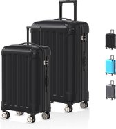 Voyagoux® Kofferset 2 delig - ABS kofferset - S / L - Koffer - Zwart