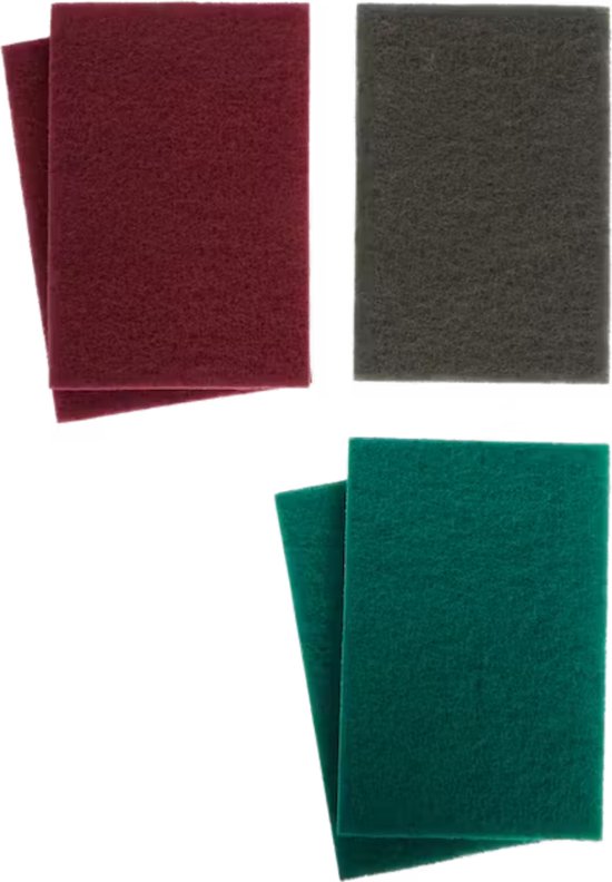 Ongewoven 5 stuks Schuurpads 15 cm x 22,5 cm diverse kleuren Non