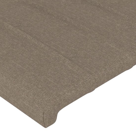 vidaXL Tête de lit LED 144x5x118/128 cm Tissu Taupe - Tête de lit - Têtes de lit - Tête de lit - Tête de lit en bois