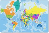 Muismat Eigen Wereldkaarten - Wereldkaart kleuren muismat rubber - 60x40 cm - Muismat met foto