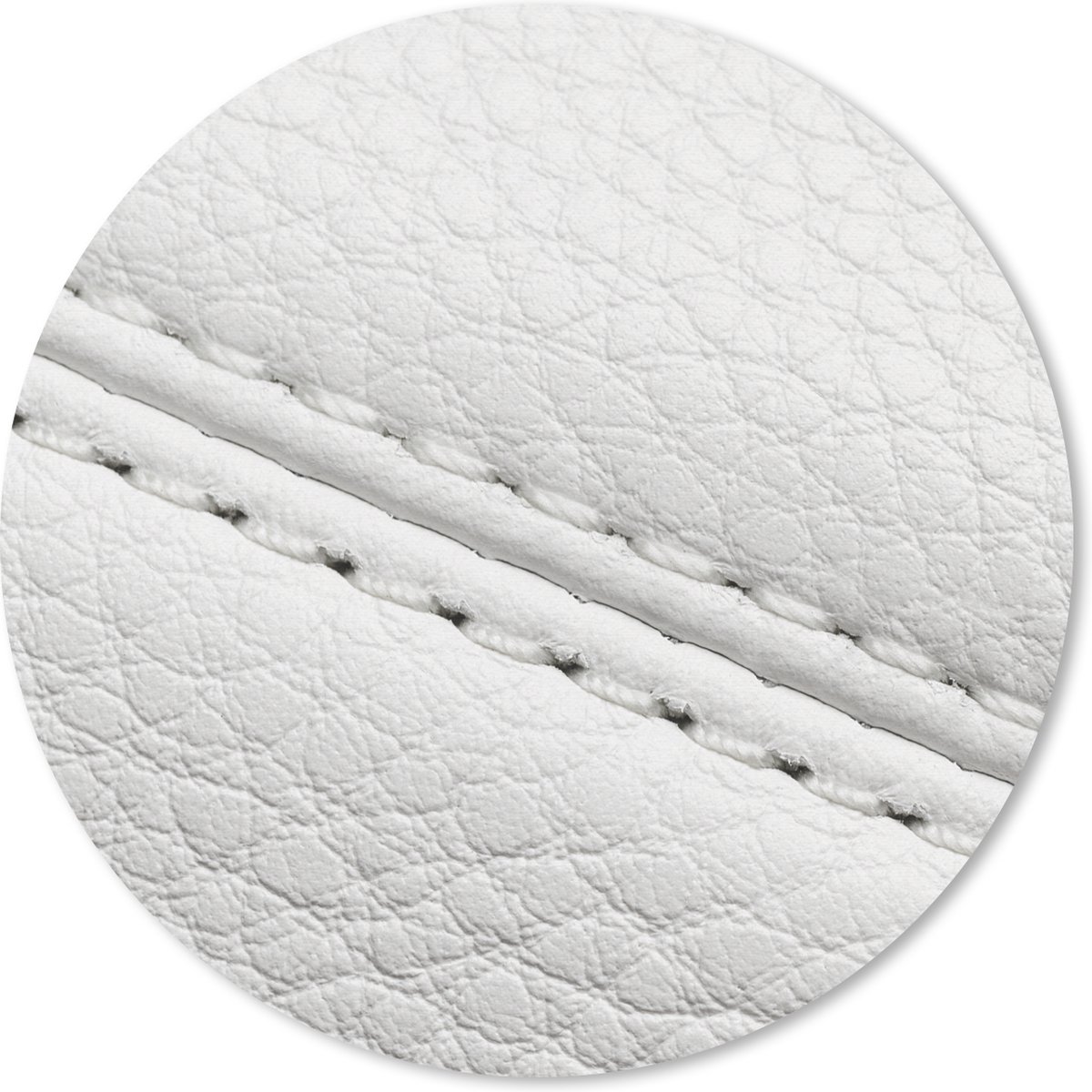 Muismat rond 20x20 cm - Mousepad Witte Lederen print - Ronde muismatten