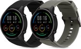 kwmobile 2x armband geschikt voor Xiaomi Mi Watch Color Sport / S1 Active - Bandjes voor fitnesstracker in zwart / grijs