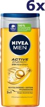 6x Nivea Douchegel Men - Active Energy 250 ml