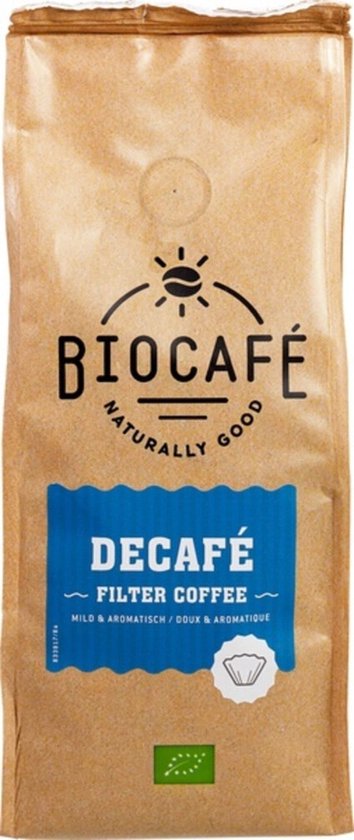 Biocafe Filterkoffie Cafeïnevrij Biologisch - 250 gr