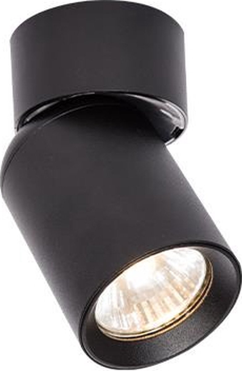 Ronde opbouw plafondspot - GU10 fitting - Draaibaar - Zwart