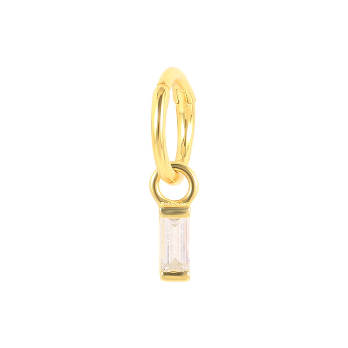Piercing ringetje met balkje hangertje gold plated 1.2x6