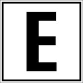 Letter bord A-Z, per stuk Letter E 200 x 200 mm